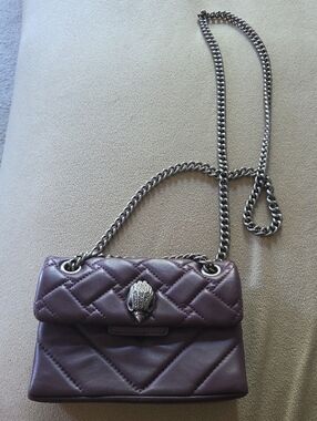 Kurt Geiger Plum Quilted Leather Chain Mini Bag